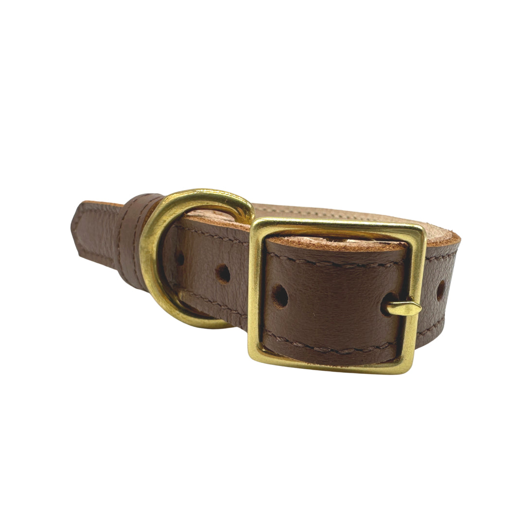 Plain Leather Dog Collar from Bonne et Filou