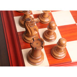 Original Staunton Chess Set- Chess Pieces Only- Lacquered Distress Antiqued Boxwood & Bud Rosewood - 4.5" King From Royal Chess Mall