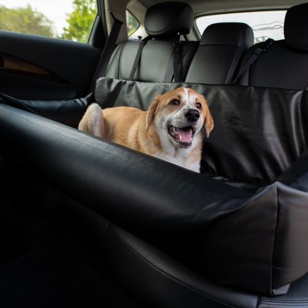 PupProtector™ Faux Leather Memory Foam Dog Car Bed -  Black From Paw.com