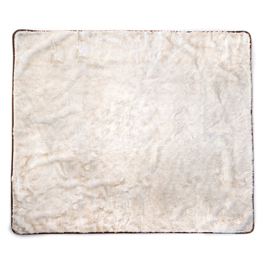 PupProtector™ Summer Short Fur Waterproof Throw Blanket - White with Brown Accents from Paw.com