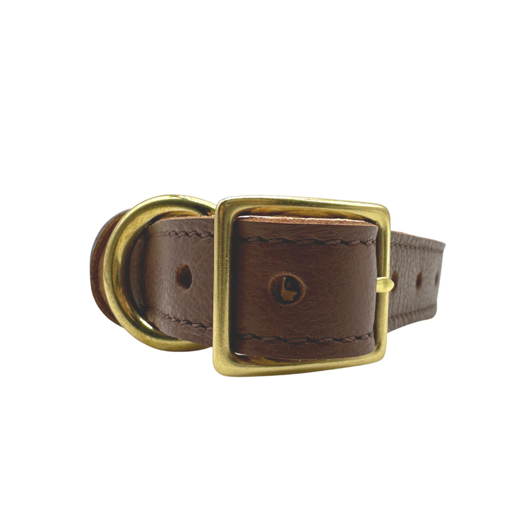 Plain Leather Dog Collar from Bonne et Filou
