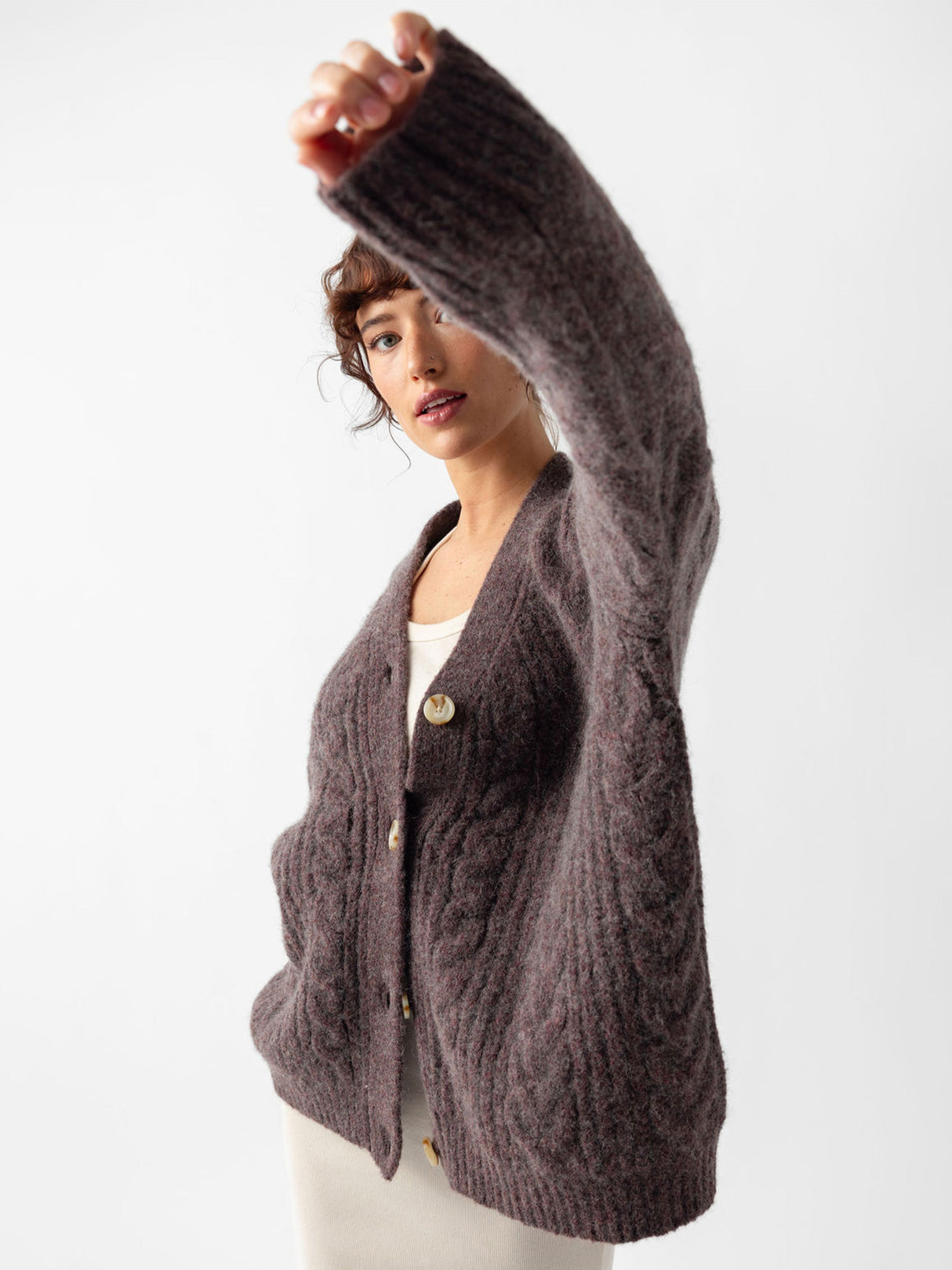 Oversized Cable Knit Cardigan from Cozy Earth
