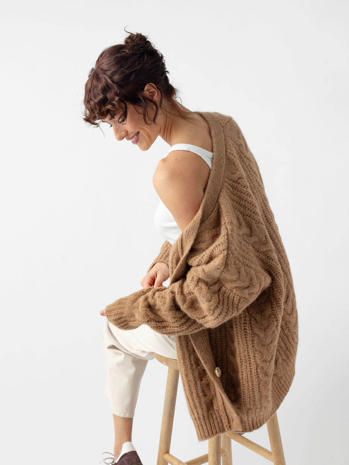Oversized Cable Knit Cardigan from Cozy Earth