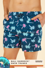 The Shorebreak | Navy Tropical Ball Hammock® Pouch 5" Swim Trunks from Shinesty