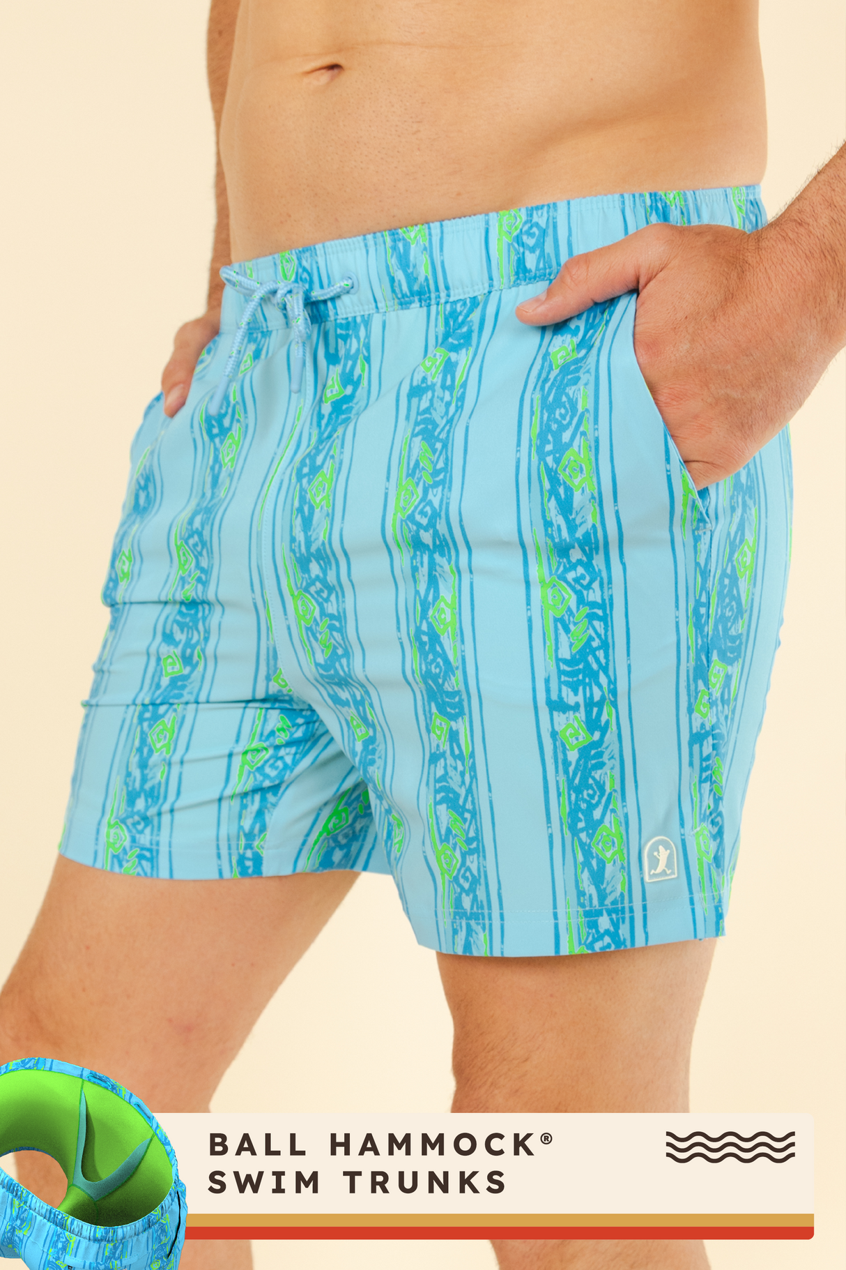 The Conch Shell | Light Blue Retro Ball Hammock® Pouch 5" Swim Trunks from Shinesty