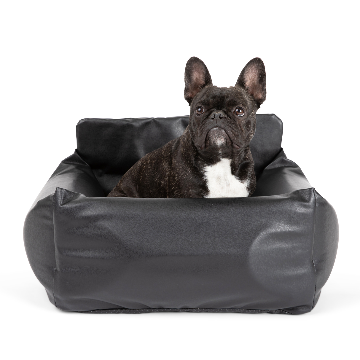 PupProtector™ Faux Leather Memory Foam Dog Car Bed -  Black From Paw.com
