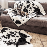 PupProtector™ Waterproof Throw Blanket - Black Faux Cowhide from Paw.com
