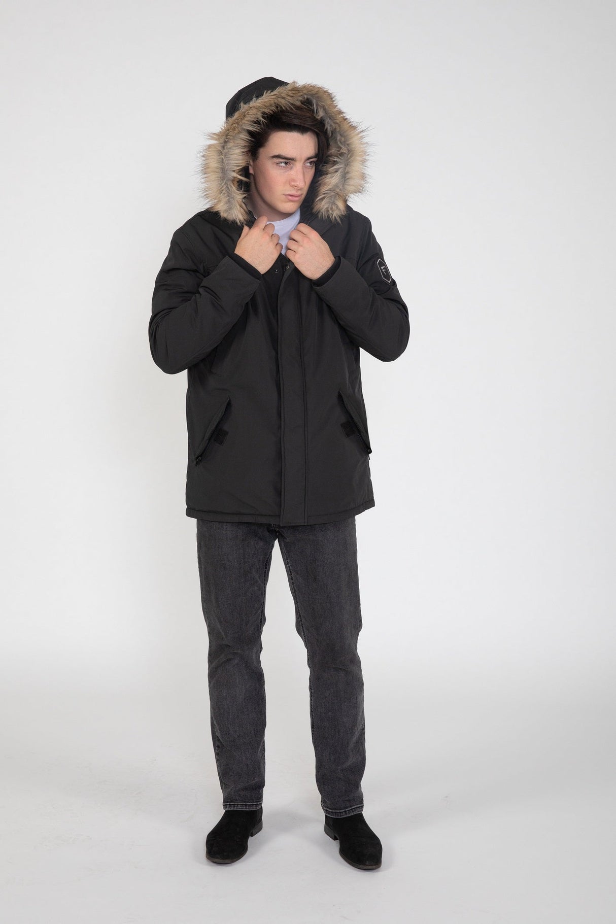 Men's Hudson Ultra Lite Hooded Winter Parka Coat From FAD