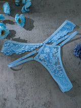 Blue Pearls Small Flower Lace Lingerie Set From Hello.LA.Girl