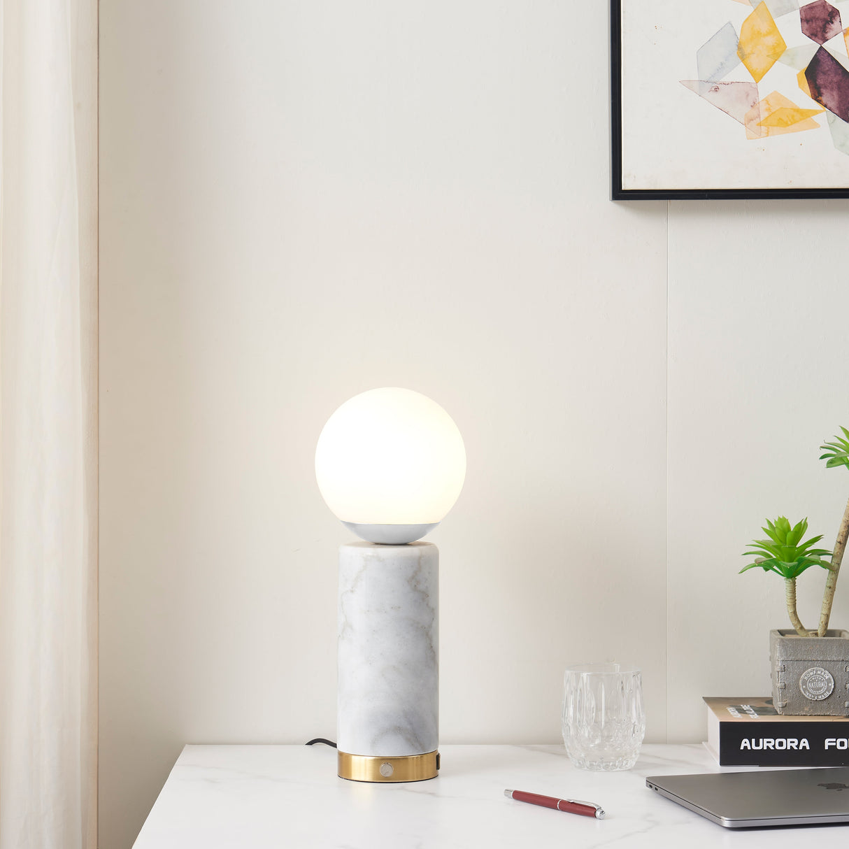 Marble Glow Table Lamp From Ozarké