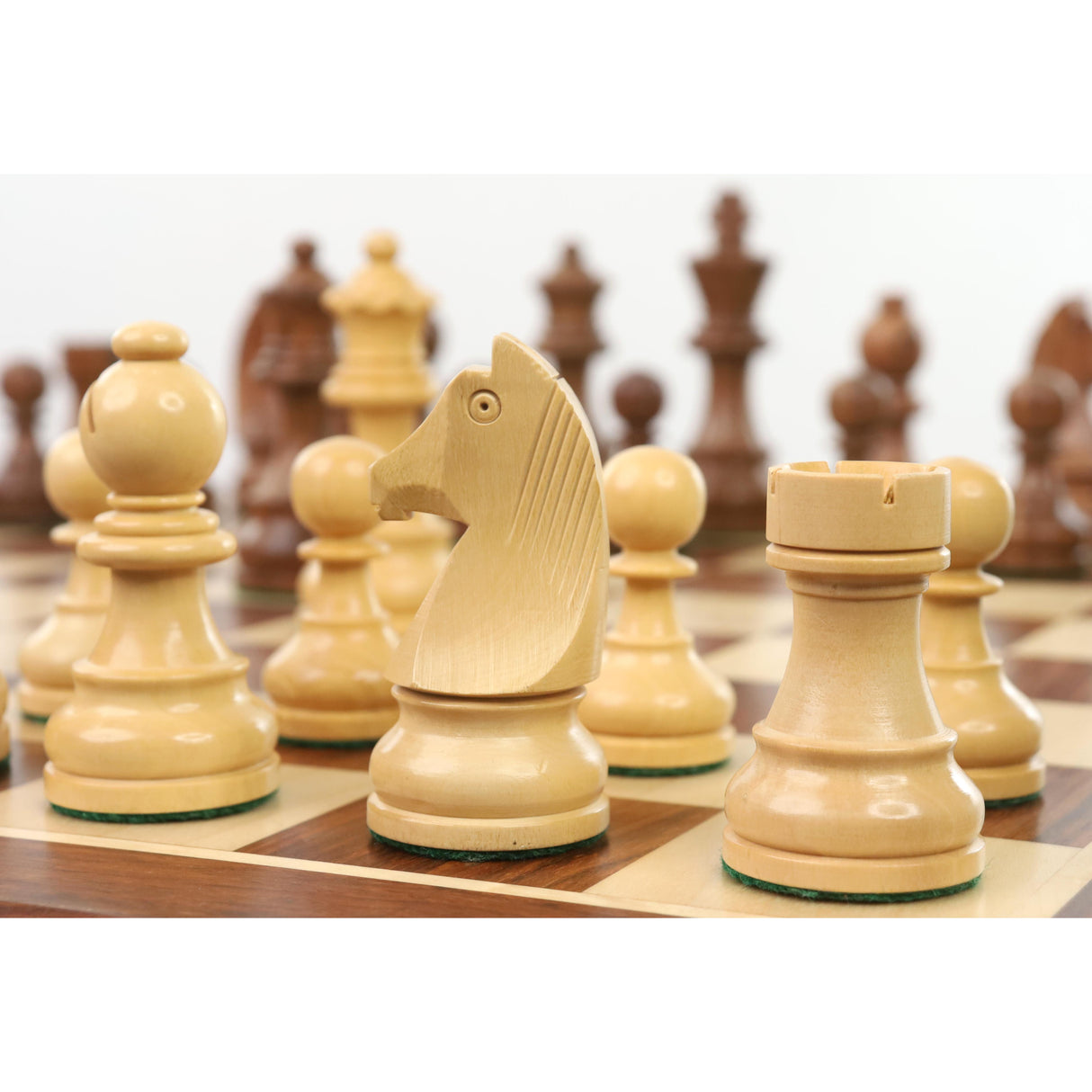 3.9" Tournament Chess Set Combo -Pieces in Golden Rosewood with Board and Box from Royal Chess Mall