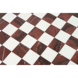 Borderless Marble Stone Luxury Chess Board 15'' - Maroon Semi Precious Stones From Royal Chess Mall