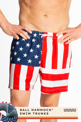 The Reagans | American Flag Patch Ball Hammock® Pouch 5" Swim Trunks from Shinesty