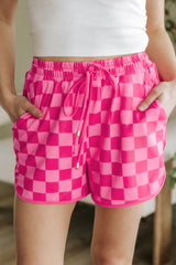 Checkered Drawstring Casual Shorts from Threaded Pear