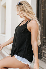 Meadow Eyelet Strappy Scoop-Neck Tank Top From Threaded Pear