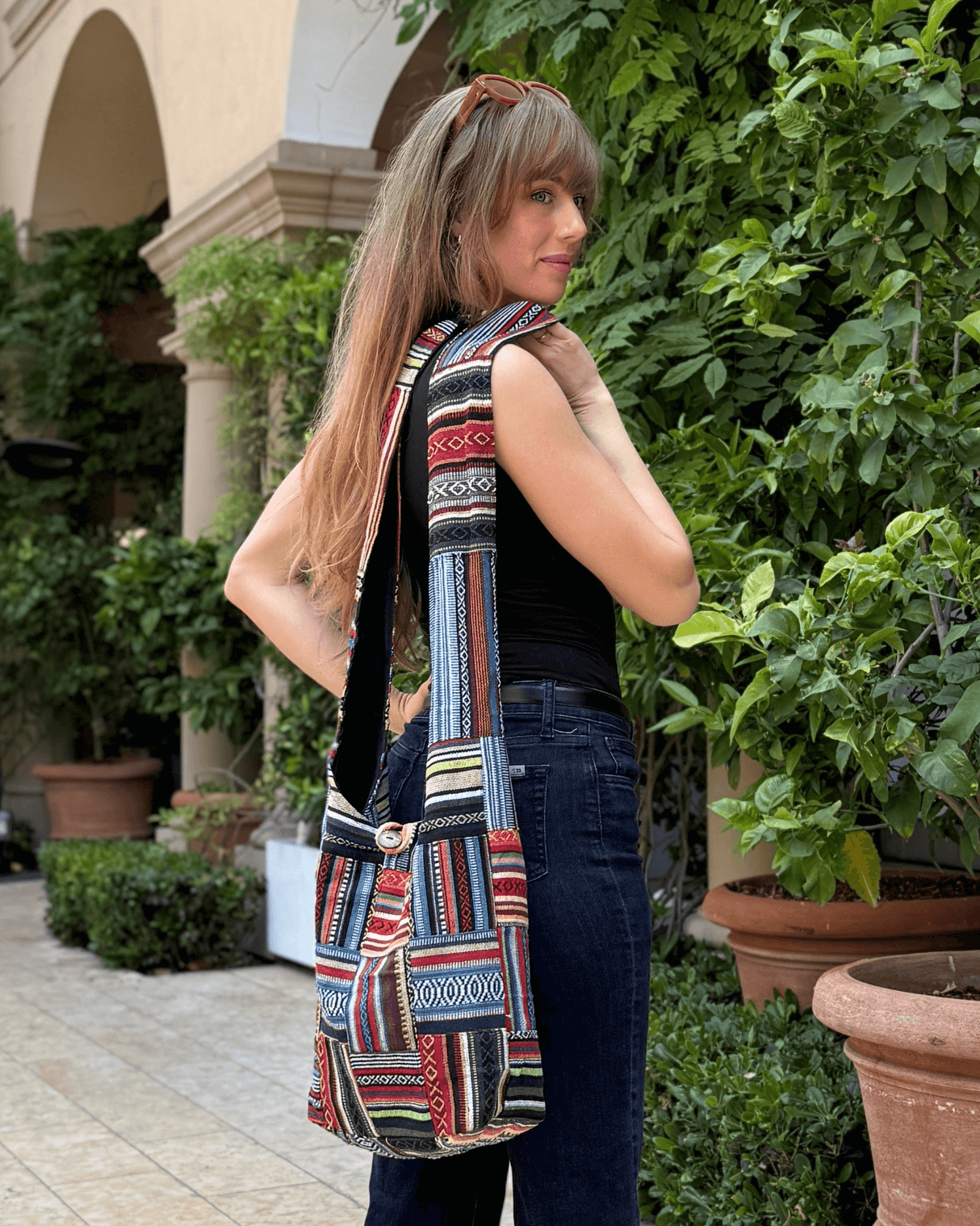 Kathmandu Collection Patchwork Striped Hobo Bag from Jupiter Gear