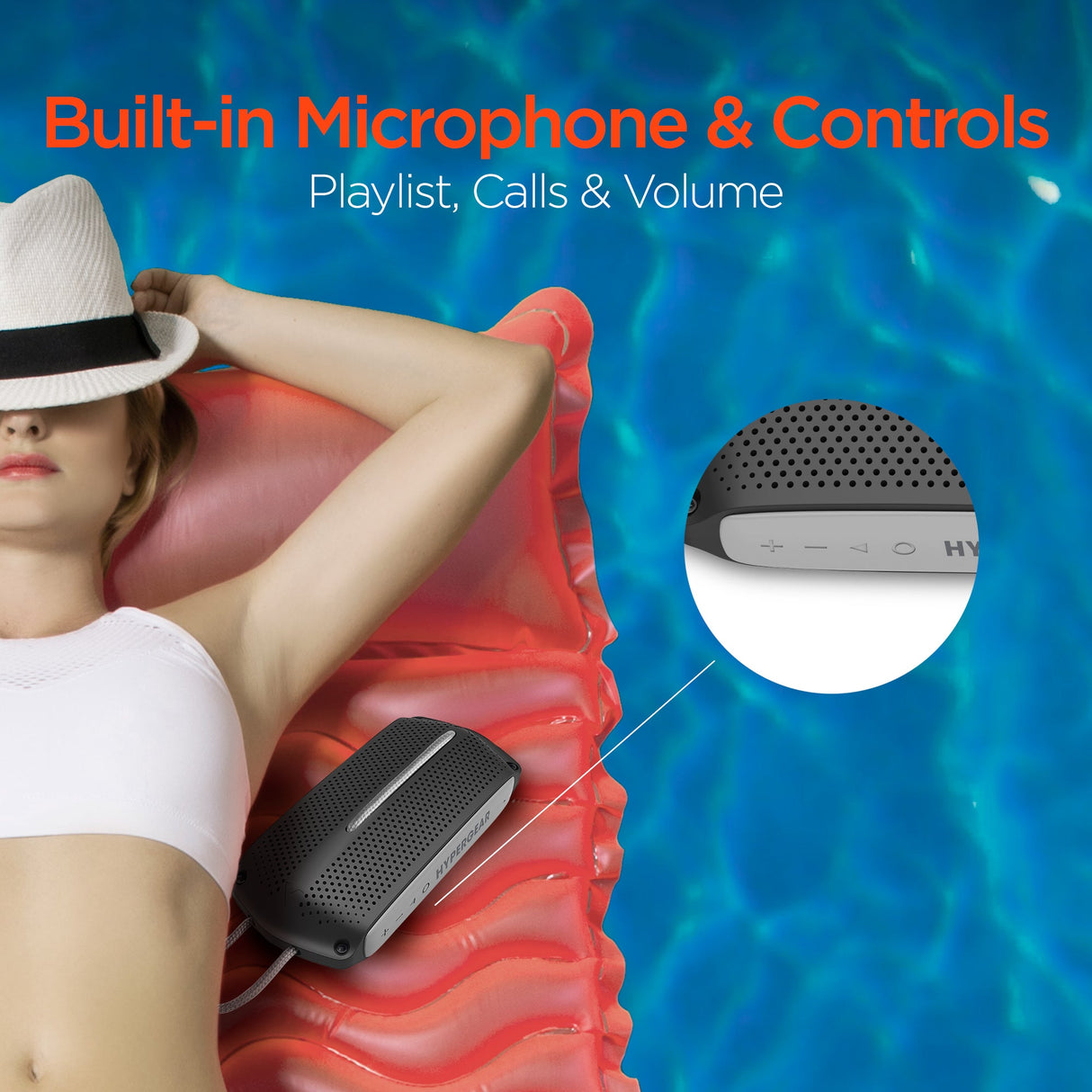 HyperGear Wave Water Resistant Wireless Speaker with Extended Battery Life (WATER-PRNT) from Jupiter Gear