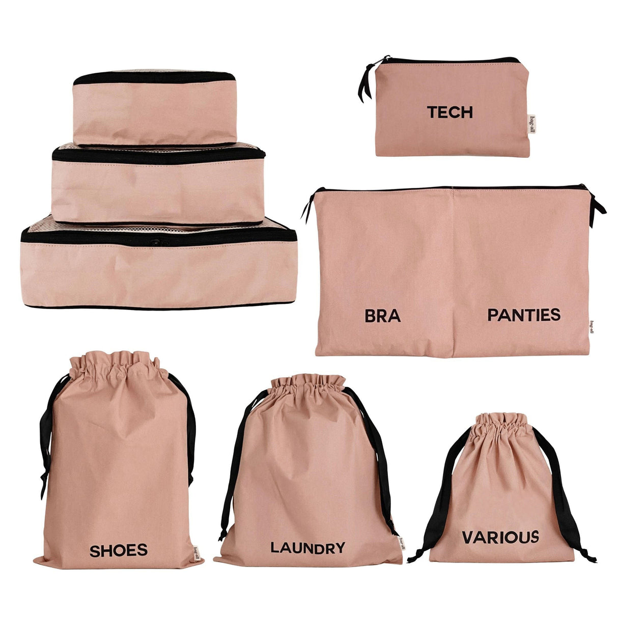BA Travel Set, 8-pack Pink/Blush From Bag-all