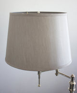 Silver 16"W x 11"H Grey Hard Back Lamp Shade From LampsUSA