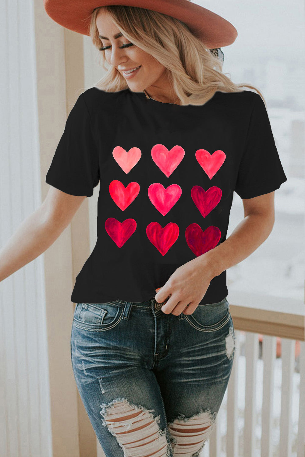 Black Valentine's Day Heart T-Shirts from MsDressly