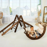 5in1 Montessori Climbing Set: Triangle Ladder + Arch/Rocker + Slide Board/Ramp + Netting rope + Cushion from Goodevas
