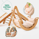 5in1 Montessori Climbing Set: Triangle Ladder + Arch/Rocker + Slide Board/Ramp + Netting rope + Cushion from Goodevas