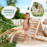 5in1 Montessori Climbing Set: Triangle Ladder + Arch/Rocker + Slide Board/Ramp + Netting rope + Cushion from Goodevas