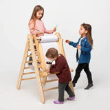 5in1 Montessori Climbing Set: Triangle Ladder + Climbing Arch + Slide Board + Climbing Net + Art Addition from Goodevas