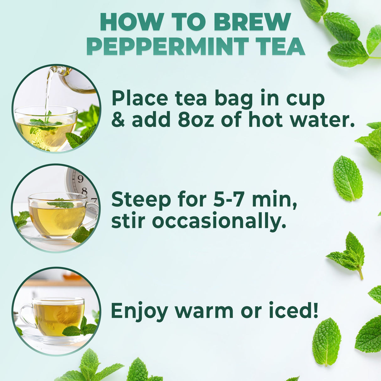 100% Pure Peppermint Herbal Tea, 60 Bags from Aprika Life