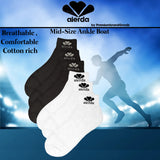 PBG Active Men's Pure Athlete Socks, Ankle Boot Length, Cotton-Rich, Black/White (6 Pair) from PremiumBrandGoods
