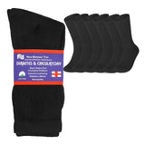6 Pairs Physicians Approved Diabetic Crew Socks Unisex Black/Grey/White from PremiumBrandGoods