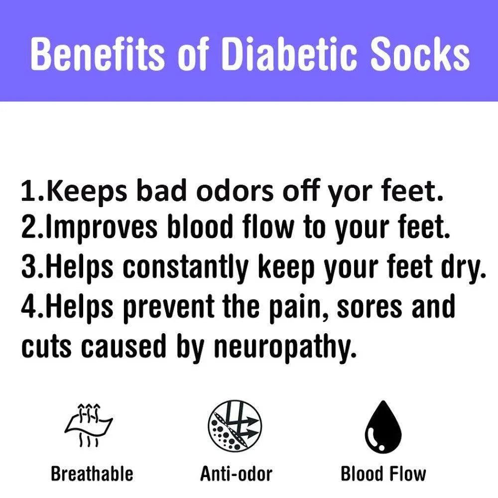 6 Pairs Physicians Approved Diabetic Crew Socks Unisex Black/Grey/White from PremiumBrandGoods