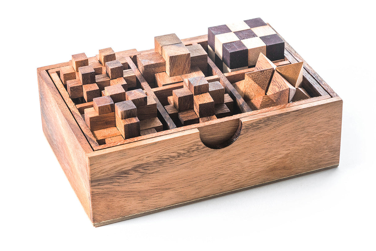 6 STEM Puzzle Gift Set - Wooden Puzzle Brain Teaser from Kubiya Games
