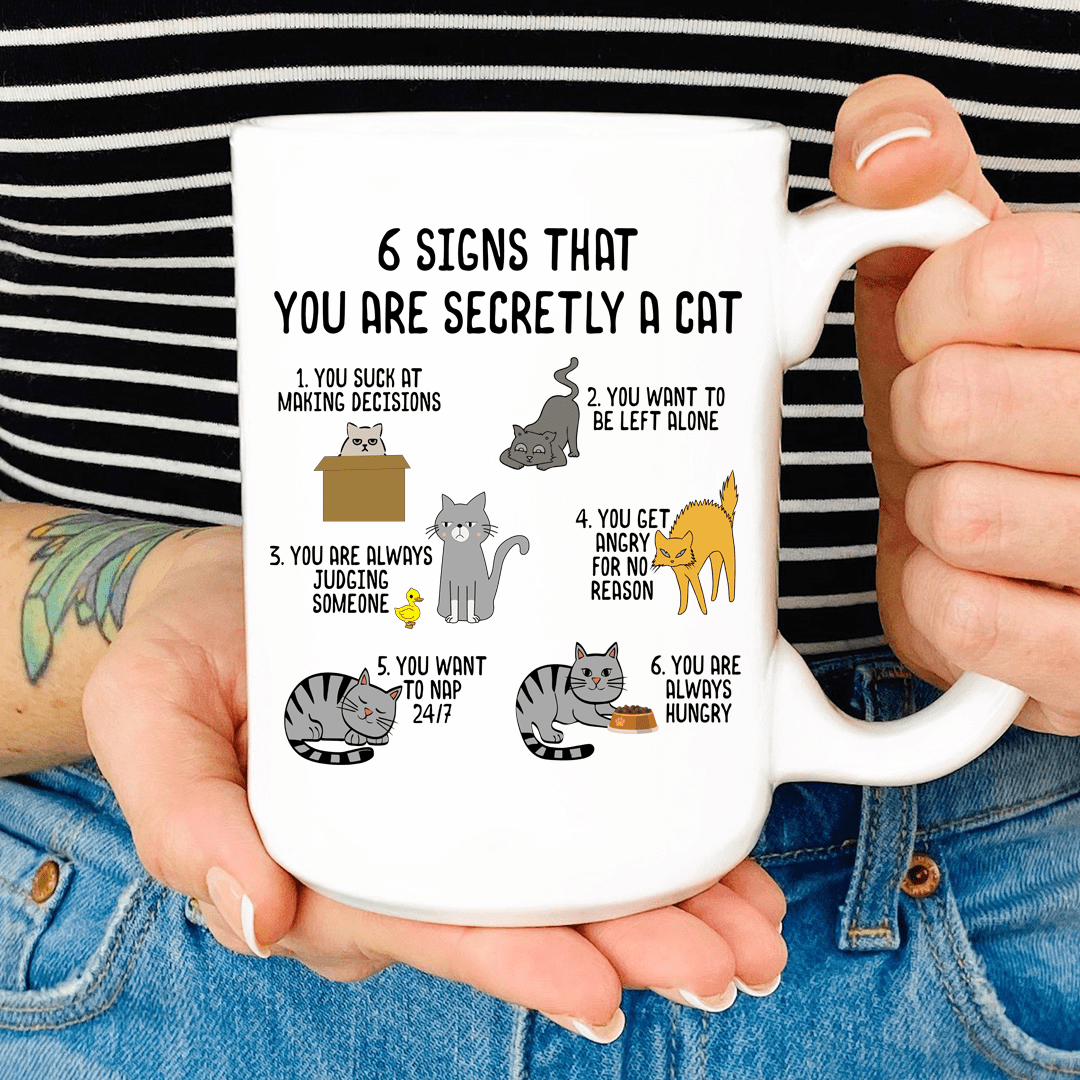 Six Signs That You Are Secretly A Cat Mug From Peachy Sunday