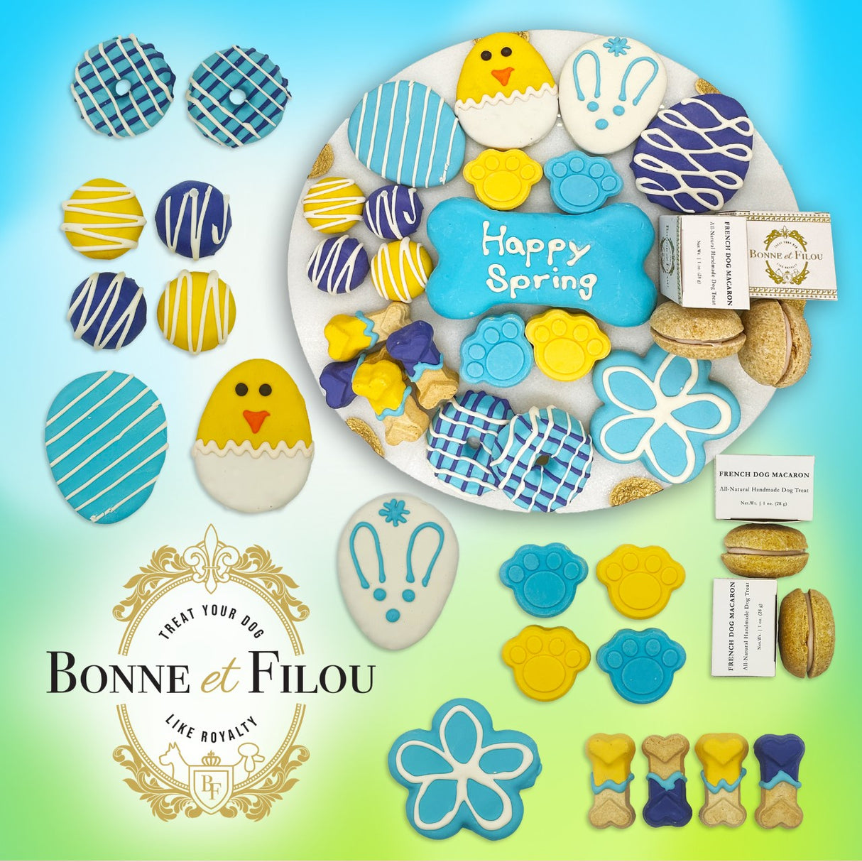 Spring Themed Dog Treats Gift Box from Bonne et Filou