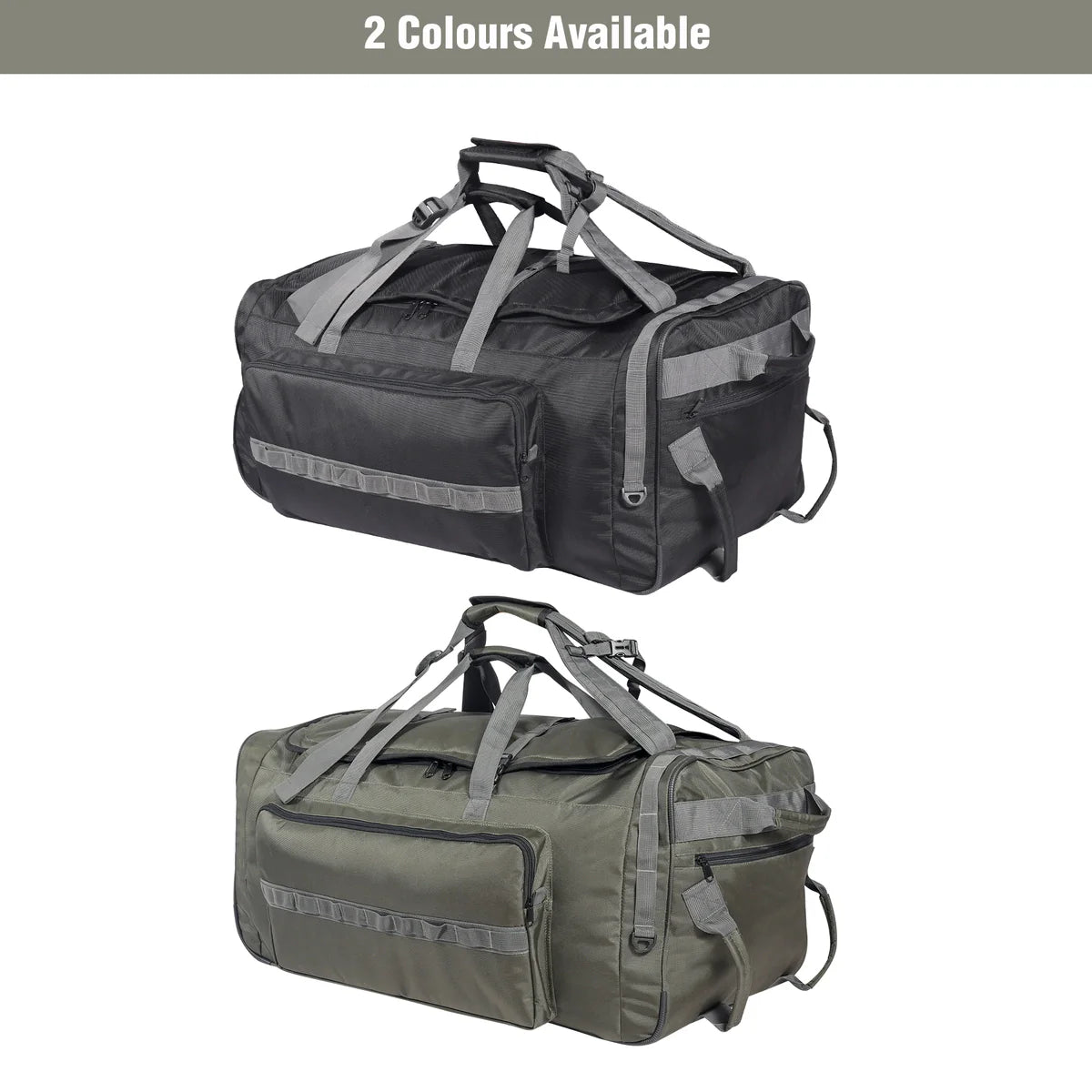 Tactical 140L Duffle Bag with Wheels and Backpack Straps