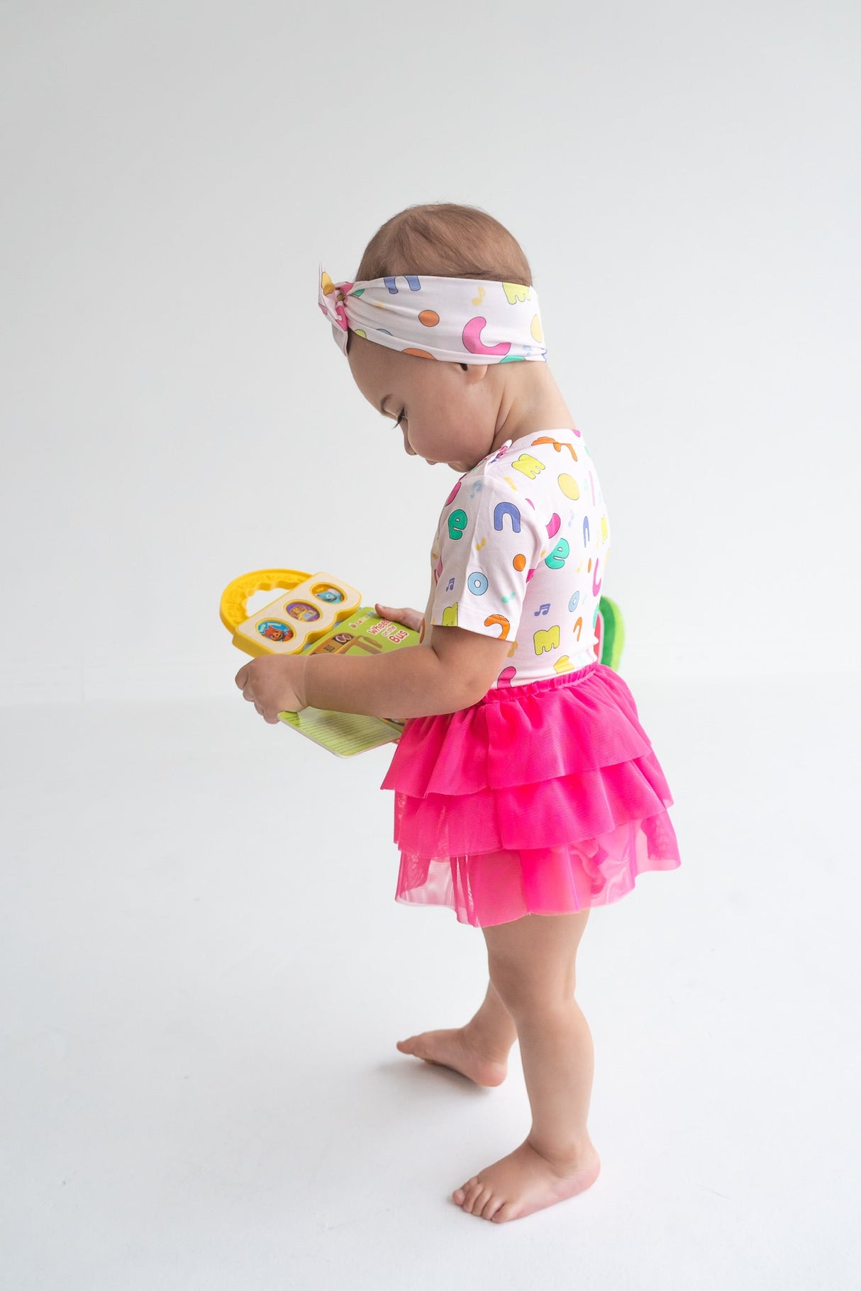 Dream Big Little Co x CoComelon ALPHABET DREAM TUTU SHORT SLEEVE BODYSUIT DRESS from DREAM BIG LITTLE CO
