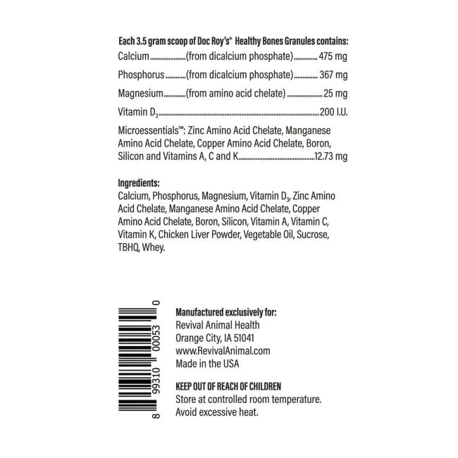 Doc Roys Healthy Bones-Bone Health Vitamins for Dogs & Cats, 700 gm from HardyPaw