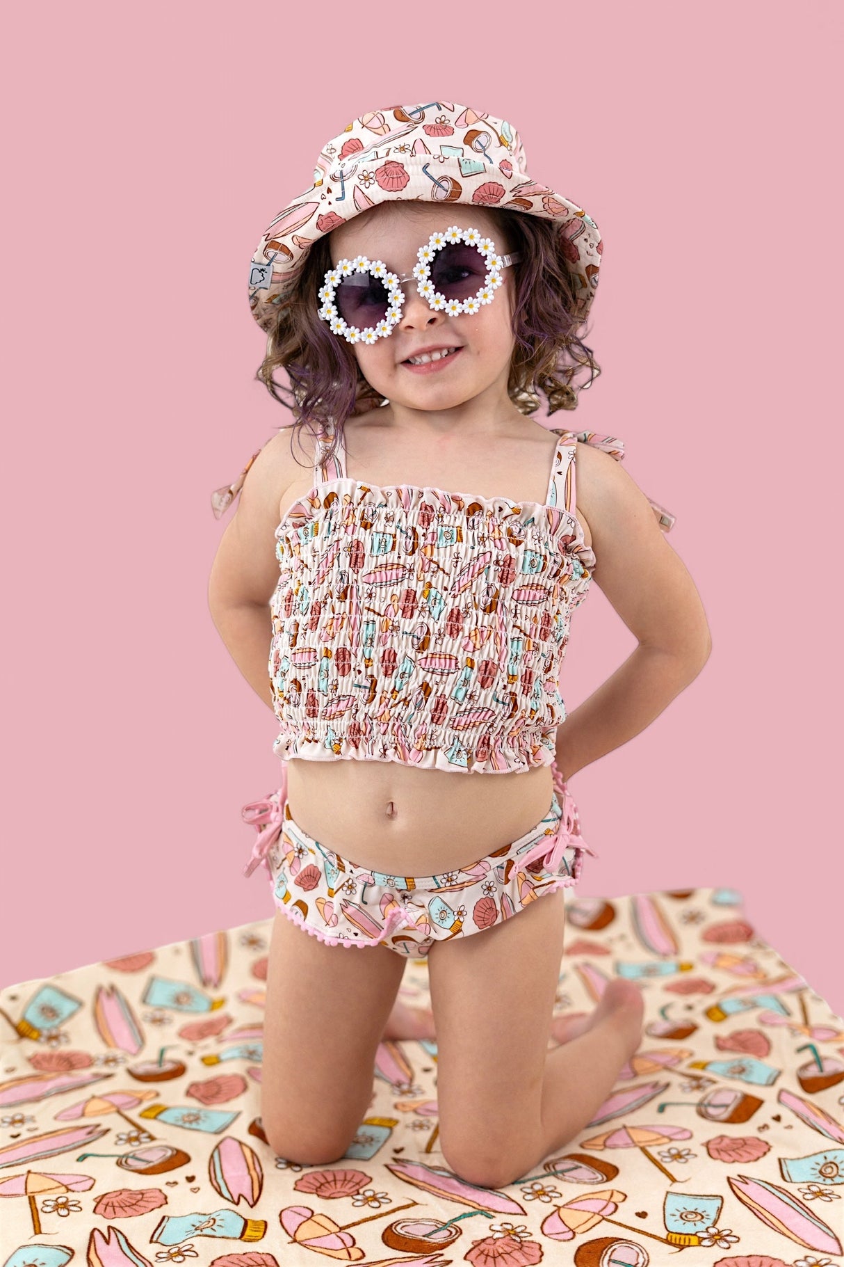 FUN IN THE SUN DREAM SMOCKED TANKINI TWO PIECE SWIM SUIT from DREAM BIG LITTLE CO