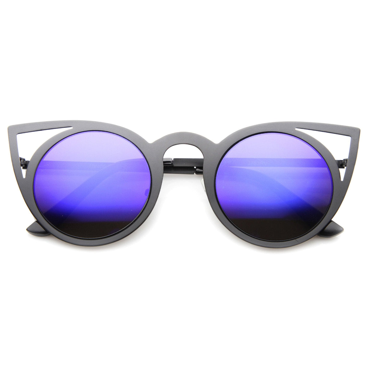 Women's Laser Cut Round Metal Mirror Lens Sunglasses A102 from zeroUV