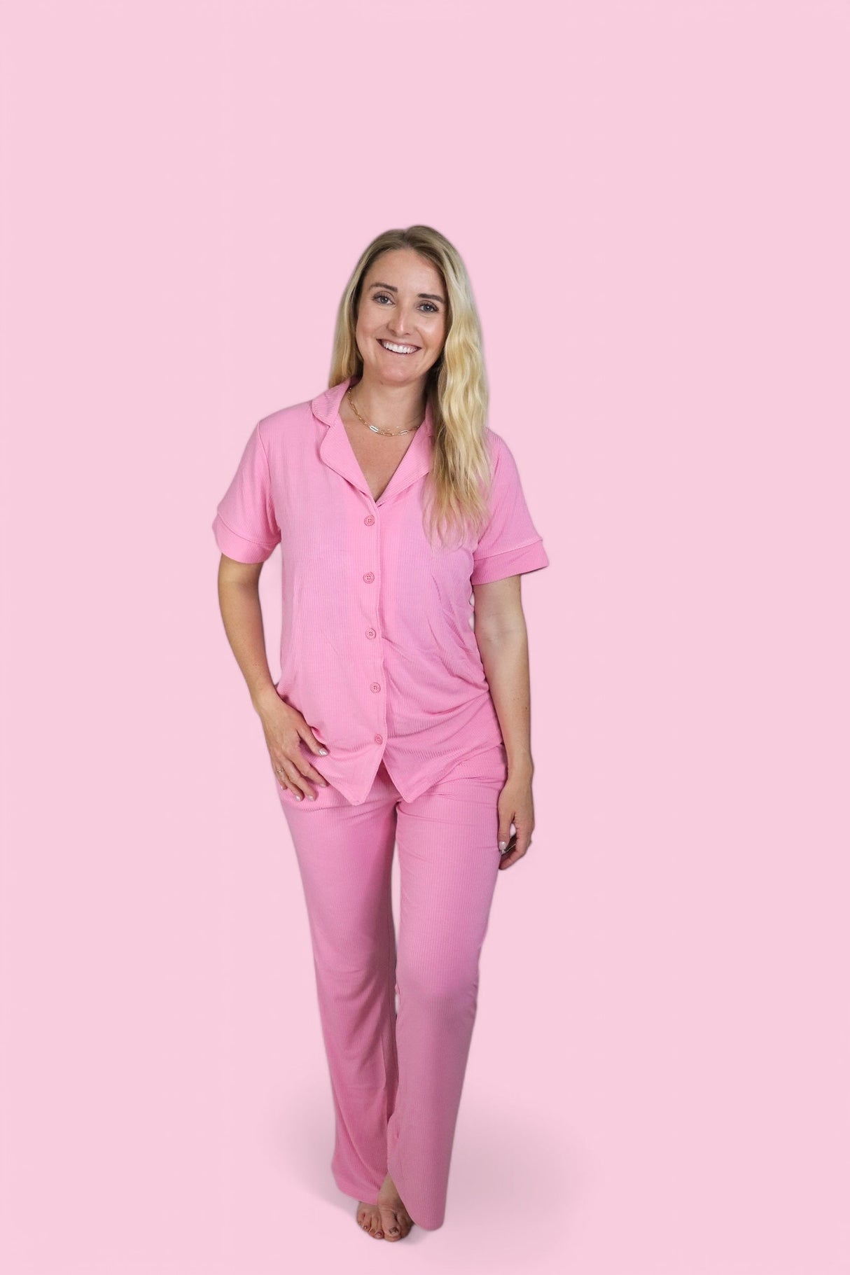 BELLA PINK RIB WOMEN'S DREAM FLARE SET from DREAM BIG LITTLE CO