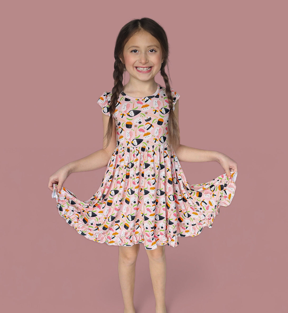 SWEET PEA SUSHI DREAM RUFFLE DRESS from DREAM BIG LITTLE CO