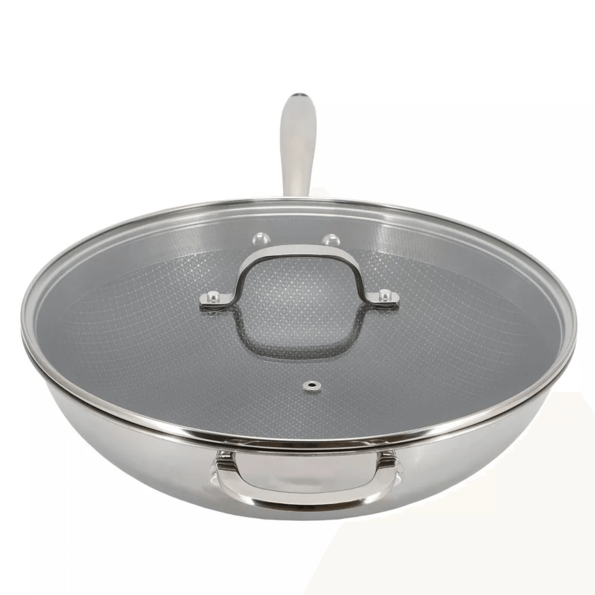 Better Chef 12.5-Inch 3-Ply Stainless Steel Nonstick Wok with Lid from Jupiter Gear Home