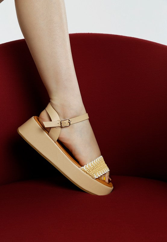 Anglong Raffia Flatform Sandals from My Pampered Life Seattle