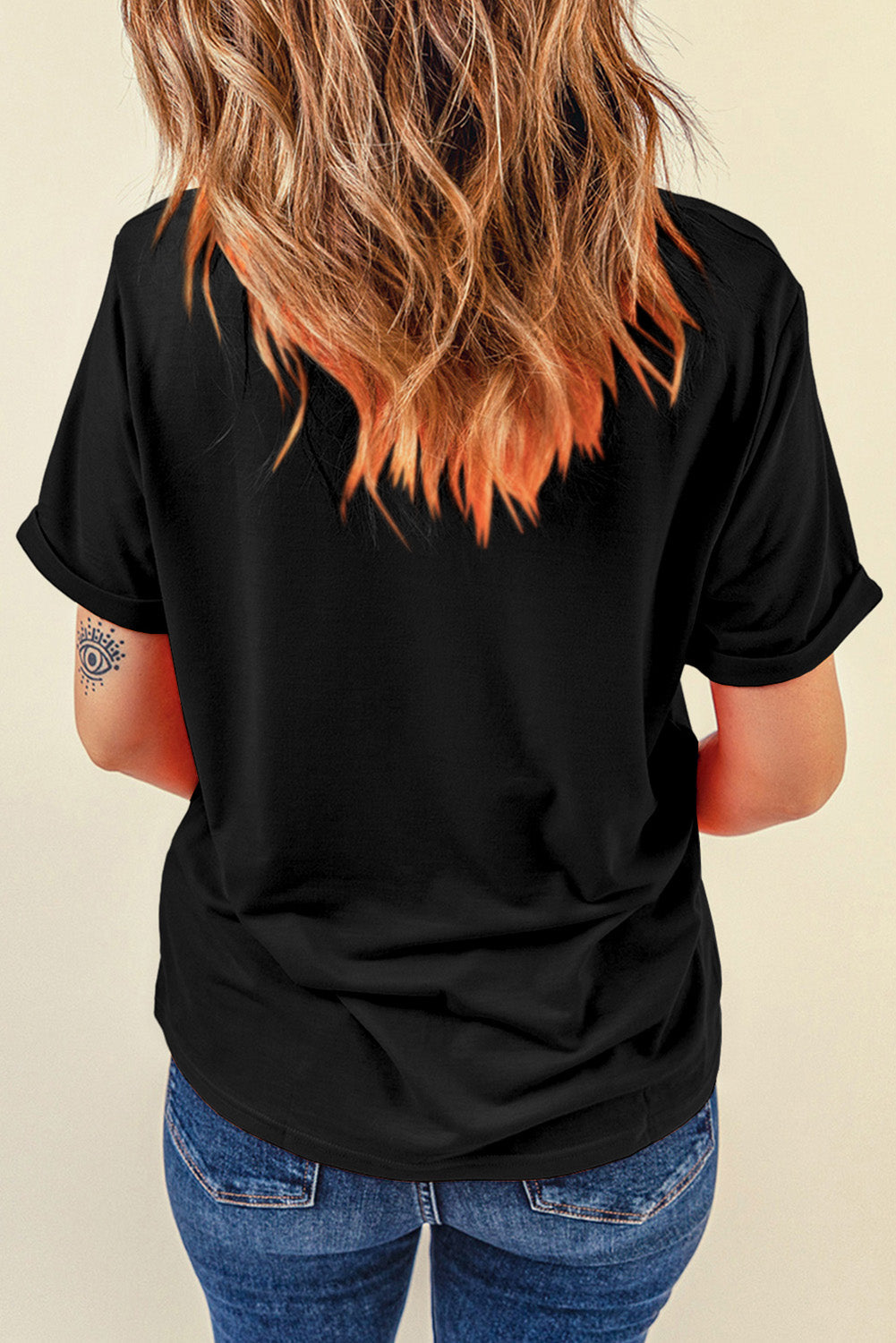 Black Texas Rope Bow Knot Print Crew Neck T Shirt from MsDressly