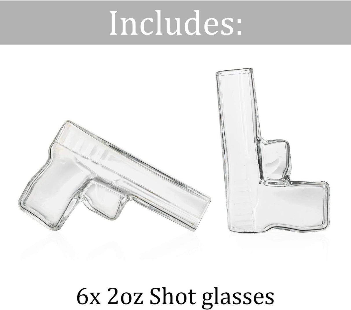Pistol Whiskey Gun Decanter & Pistol Shot Glasses Set - Comes with A large Carrying Case - Drinking Party Accessories, Great Gift from The Wine Savant