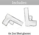 Pistol Whiskey Gun Decanter & Pistol Shot Glasses Set - Comes with A large Carrying Case - Drinking Party Accessories, Great Gift from The Wine Savant