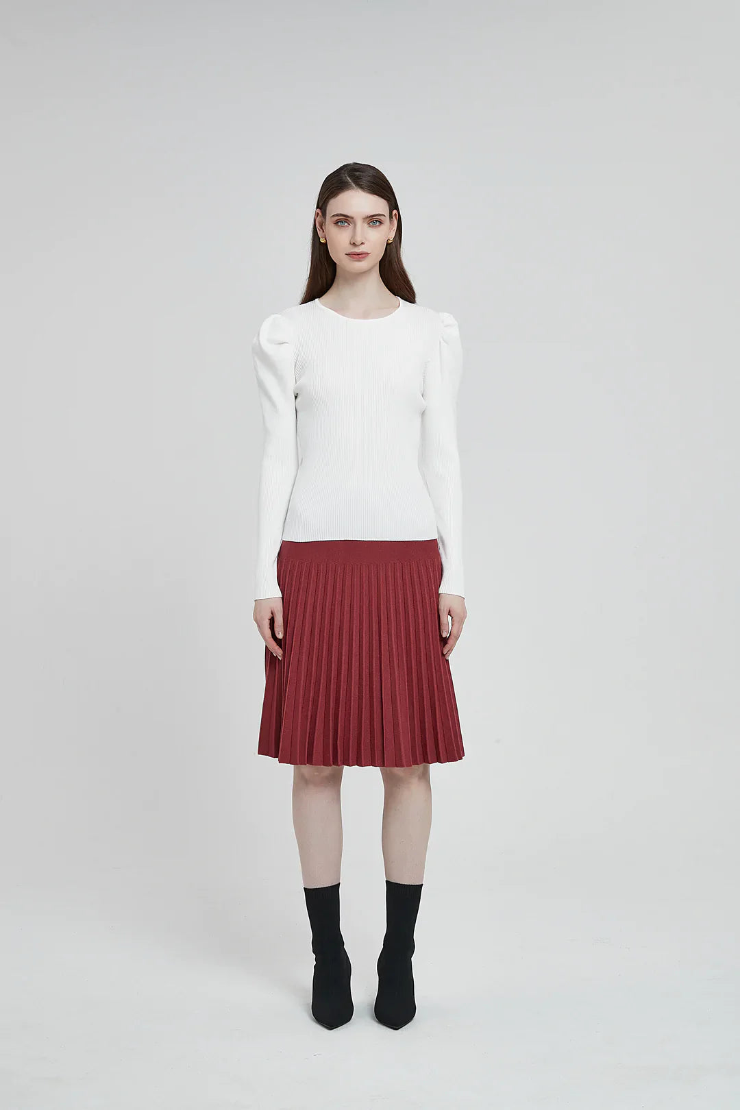 MM PURPLE LABEL - RUST PLEATED (PLUS SIZE) From Mia Mod