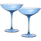 Champagne Coupes 12oz by The Wine Savant - Colorful Champagne Glasses, Prosecco, Mimosa Glasses Set, Cocktail Glass Set, Bar Glassware Luster Glasses (2, Cobalt Blue) from The Wine Savant