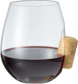 Corked Stemless Wine Glasses | Single | Stuck In The Glass Wine Cork Cocktail Glassware, Enthusiast Gift, Artisanal Crystal Glassware - Gift Idea for Him, Her, Wine Lover, Housewarming (19.6 OZ) from The Wine Savant